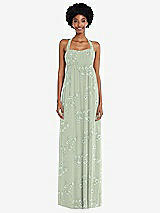 Alt View 4 Thumbnail - Vintage Primrose Sage Convertible Tie-Shoulder Empire Waist Maxi Dress