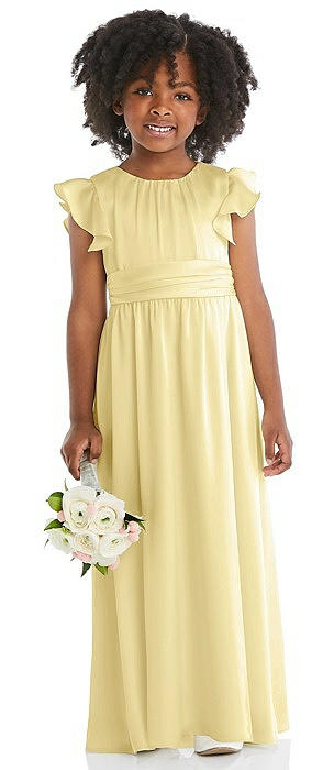 Pale yellow fashion flower girl dresses