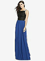 Front View Thumbnail - Classic Blue Chiffon Maxi Skirt