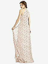 Rear View Thumbnail - Coquette Floral Print Keyhole Halter Chiffon Maxi Dress