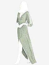 Front View Thumbnail - Vintage Primrose Sage Split Sleeve Backless Chiffon Maxi Dress