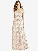 Front View Thumbnail - Coquette Floral Print Bella Bridesmaid Dress BB123