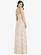 Rear View Thumbnail - Coquette Floral Print Strapless Notch Chiffon Maxi Dress