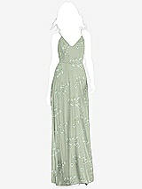 Front View Thumbnail - Vintage Primrose Sage Criss Cross Back A-Line Maxi Dress