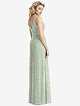 Rear View Thumbnail - Vintage Primrose Sage Sleeveless Pleated Skirt Maxi Dress with Pockets