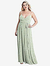 Alt View 1 Thumbnail - Vintage Primrose Sage Chiffon Maxi Wrap Dress with Sash - Cora