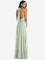 Alt View 4 Thumbnail - Vintage Primrose Sage High Neck Halter Backless Maxi Dress