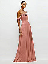 Side View Thumbnail - Desert Rose Off-the-Shoulder Draped Neckline Maxi Dress