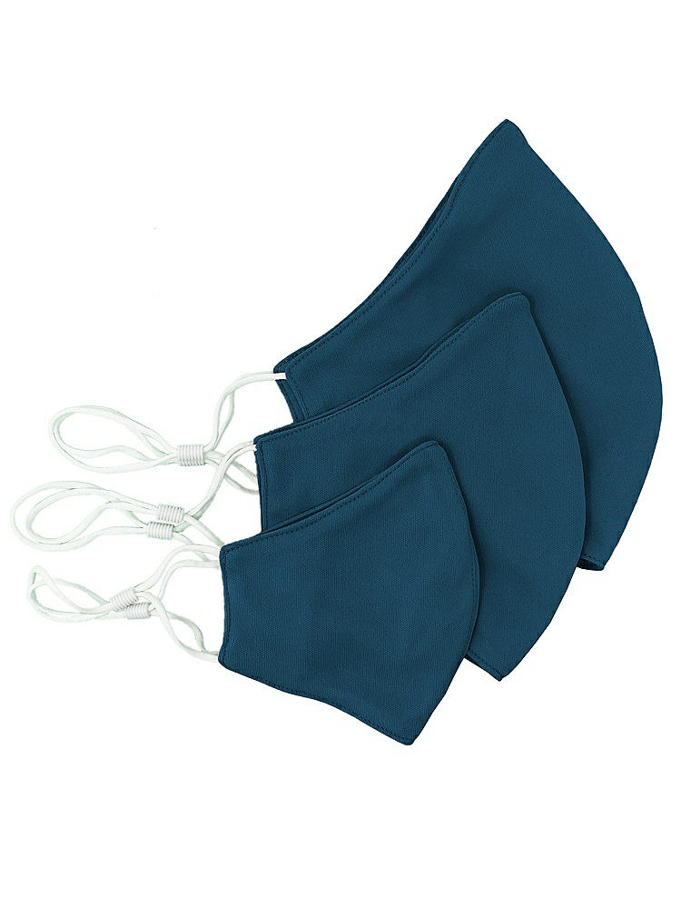 Back View - Atlantic Blue Crepe Reusable Face Mask