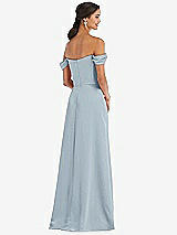 Alt View 3 Thumbnail - Mist Draped Pleat Off-the-Shoulder Maxi Dress