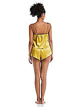 Rear View Thumbnail - Marigold Satin Lounge Shorts with Pockets - Kat