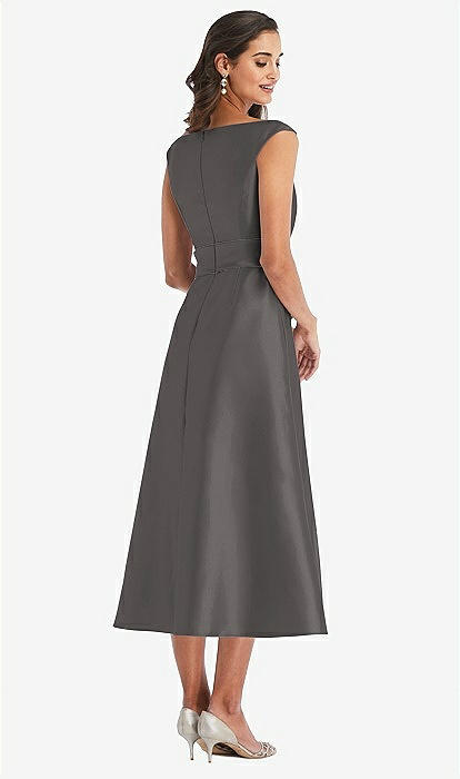 Grey midi bridesmaid dresses best sale