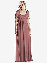 Front View Thumbnail - Rosewood Empire Waist Shirred Skirt Convertible Sash Tie Maxi Dress