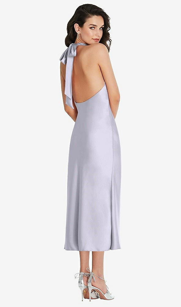 Back View - Silver Dove Scarf Tie High-Neck Halter Midi Slip Dress