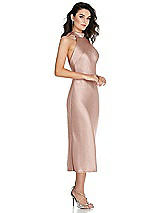 Side View Thumbnail - Toasted Sugar Scarf Tie High-Neck Halter Midi Slip Dress