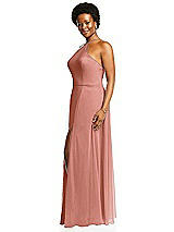 Alt View 2 Thumbnail - Desert Rose Diamond Halter Maxi Dress with Adjustable Straps