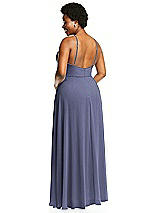 Alt View 3 Thumbnail - French Blue Diamond Halter Maxi Dress with Adjustable Straps