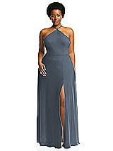 Alt View 1 Thumbnail - Silverstone Diamond Halter Maxi Dress with Adjustable Straps