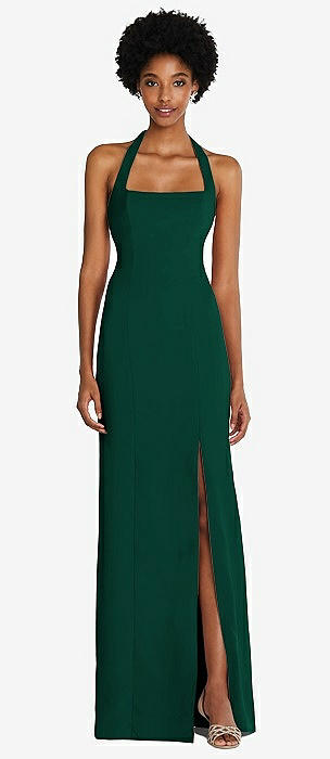 Green Square Neckline Bridesmaid Dresses