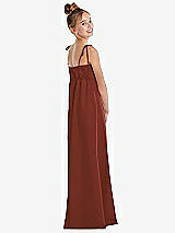 Rear View Thumbnail - Auburn Moon Tie Shoulder Empire Waist Junior Bridesmaid Dress