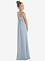 Rear View Thumbnail - Mist Tie Shoulder Empire Waist Junior Bridesmaid Dress