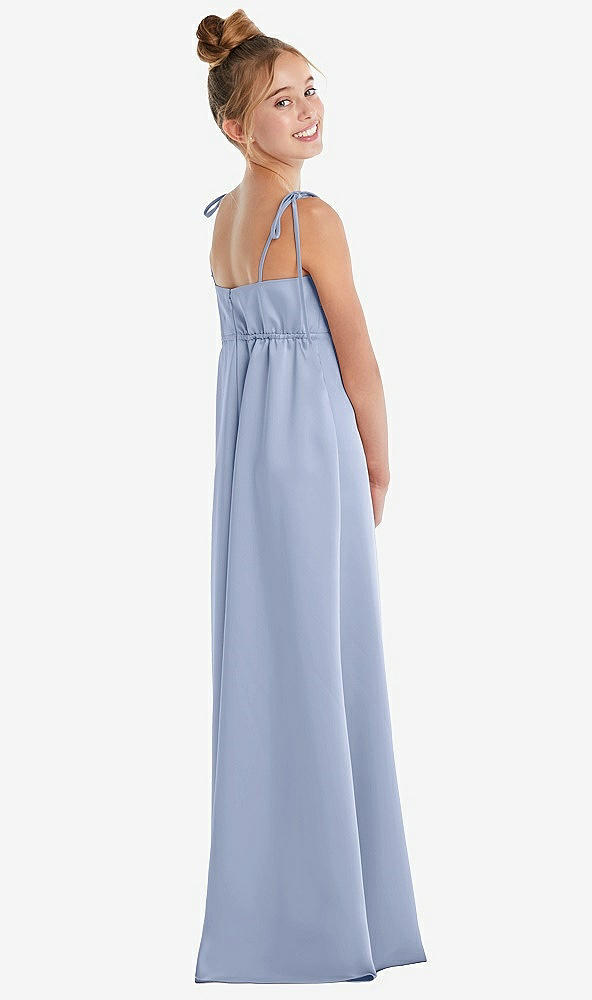 Back View - Sky Blue Tie Shoulder Empire Waist Junior Bridesmaid Dress