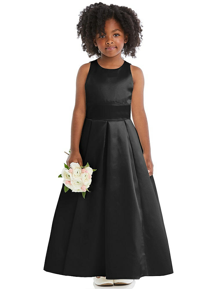 Flower Girl Dress Fl4021 In Black Ivory The Dessy Group