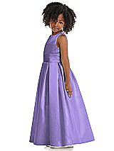 Side View Thumbnail - Tahiti Sleeveless Pleated Skirt Satin Flower Girl Dress