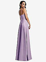 Rear View Thumbnail - Pale Purple Bustier A-Line Maxi Dress with Adjustable Spaghetti Straps