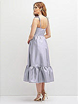 Rear View Thumbnail - Silver Dove Shirred Ruffle Hem Midi Dress with Self-Tie Spaghetti Straps and Pockets