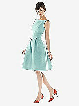 Front View Thumbnail - Seaside Vintage Inspired Bateau Neckline Scoop Back Dress