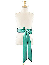 Front View Thumbnail - Pantone Turquoise Matte Satin Flower Girl Sash