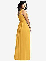 Alt View 2 Thumbnail - NYC Yellow Sleeveless Draped Chiffon Maxi Dress with Front Slit