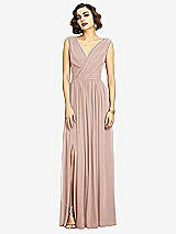 Alt View 3 Thumbnail - Toasted Sugar Sleeveless Draped Chiffon Maxi Dress with Front Slit