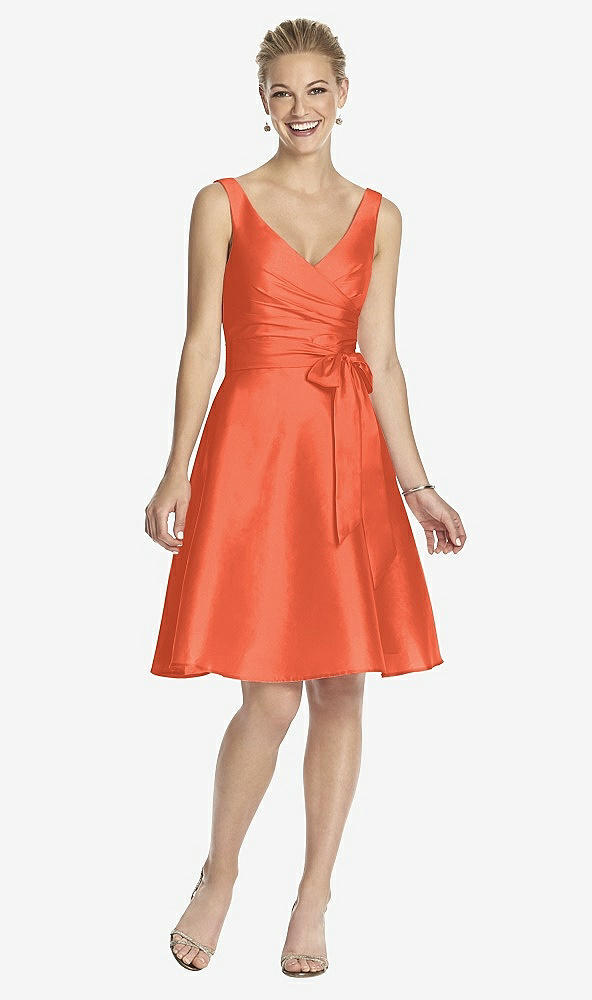 Front View - Fiesta V-Neck Sleeveless Cocktail Length Dress