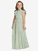 Front View Thumbnail - Vintage Primrose Sage Flower Girl Dress FL4038