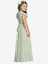 Rear View Thumbnail - Vintage Primrose Sage Flower Girl Dress FL4038