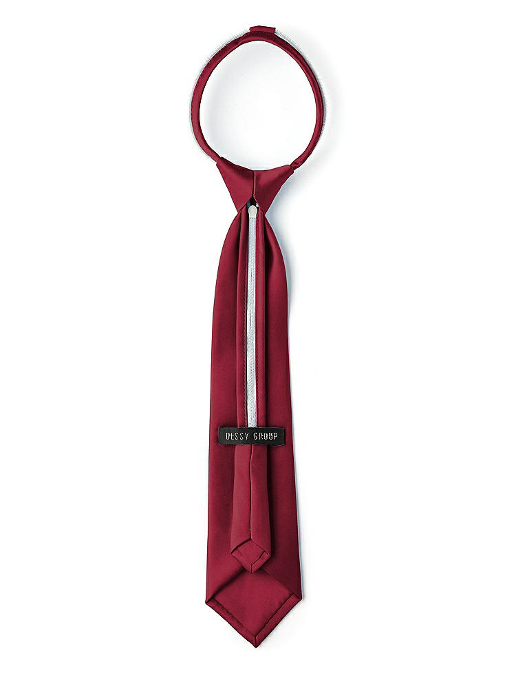 Back View - Burgundy Matte Satin Boy's 14" Zip Necktie by After Six