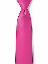 Front View Thumbnail - Fuchsia Matte Satin Boy's 14" Zip Necktie by After Six