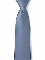 Front View Thumbnail - Larkspur Blue Matte Satin Boy's 14" Zip Necktie by After Six