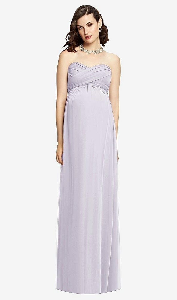 Front View - Moondance Draped Bodice Strapless Maternity Dress