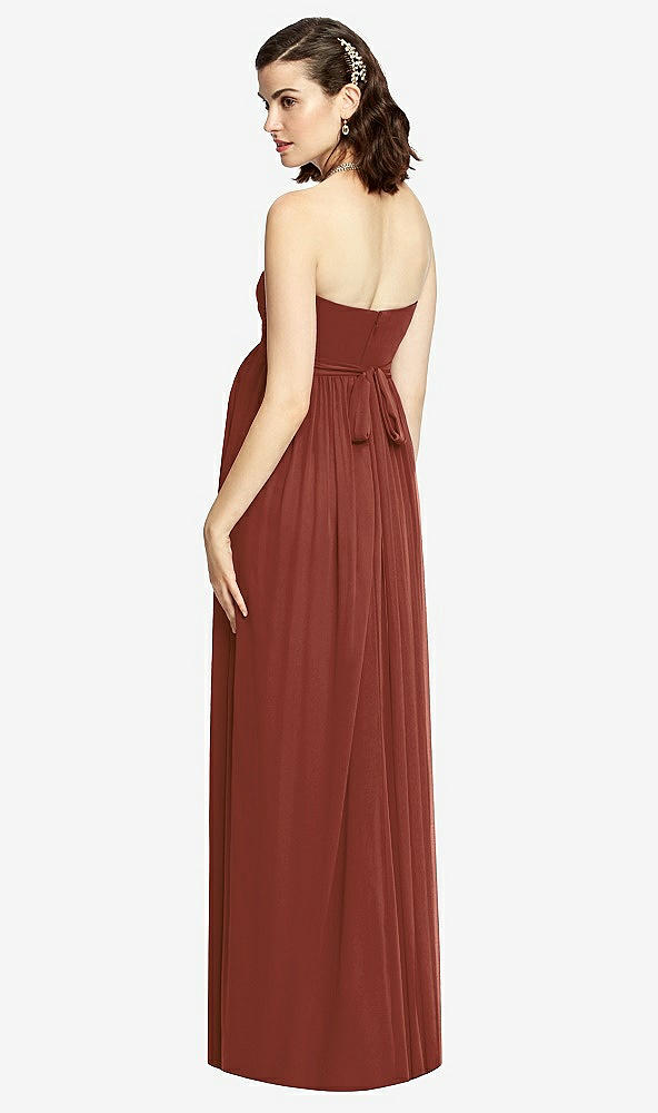 Back View - Auburn Moon Draped Bodice Strapless Maternity Dress