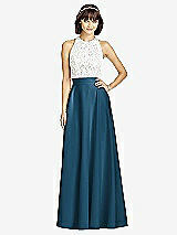 Front View Thumbnail - Atlantic Blue Crepe Maxi Skirt