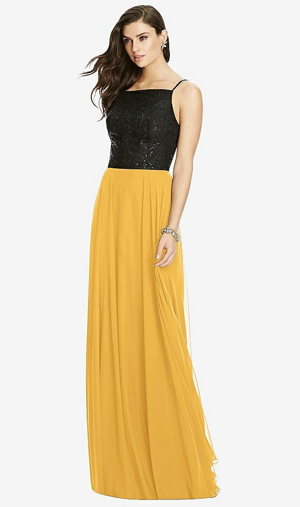 Front View - NYC Yellow Chiffon Maxi Skirt