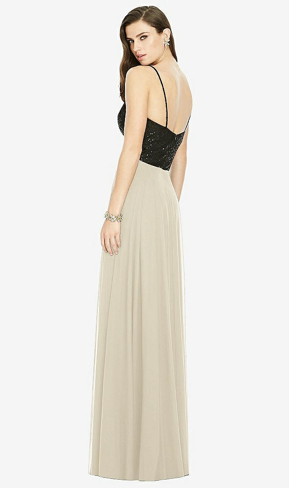 Back View - Champagne Chiffon Maxi Skirt