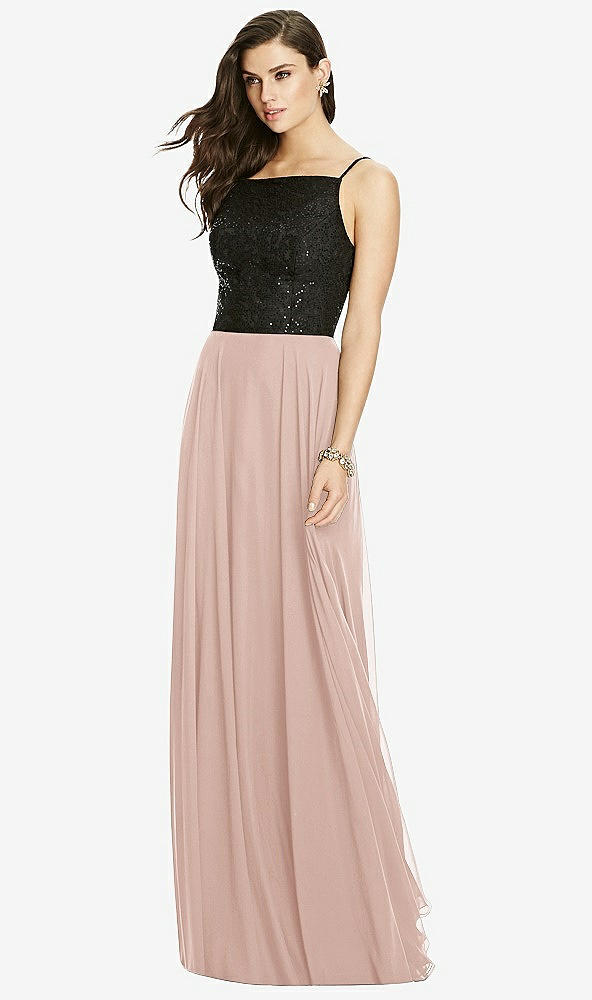 Front View - Toasted Sugar Chiffon Maxi Skirt