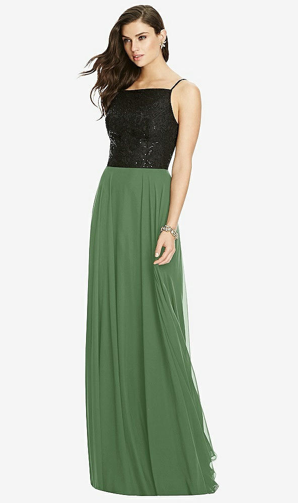 Front View - Vineyard Green Chiffon Maxi Skirt