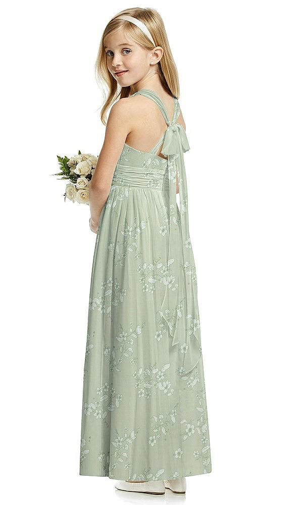 Back View - Vintage Primrose Sage Flower Girl Dress FL4054