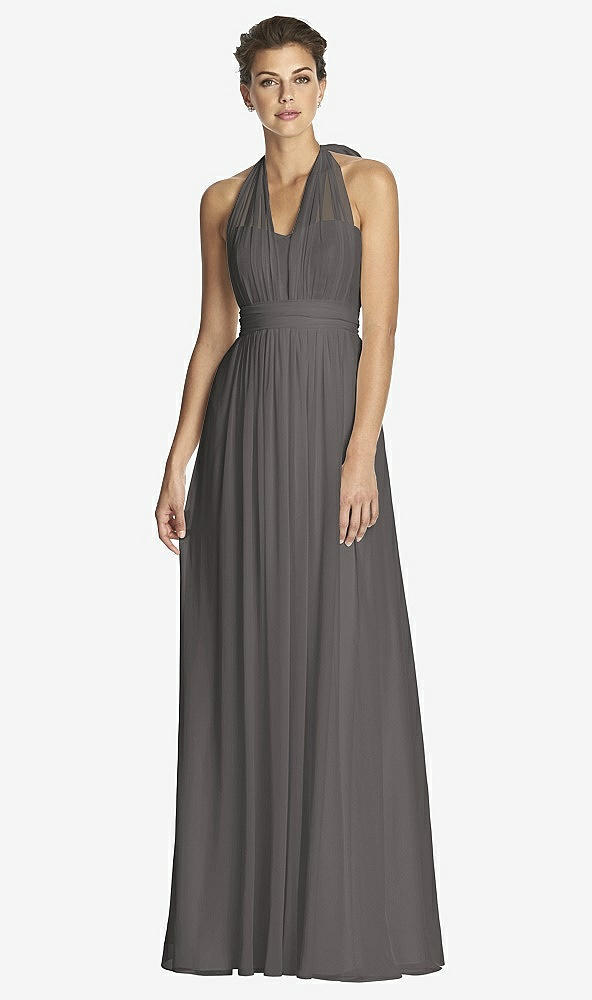 Front View - Caviar Gray After Six Bridesmaid Dress 6768