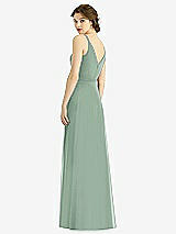 Rear View Thumbnail - Seagrass Draped Wrap Chiffon Maxi Dress with Sash